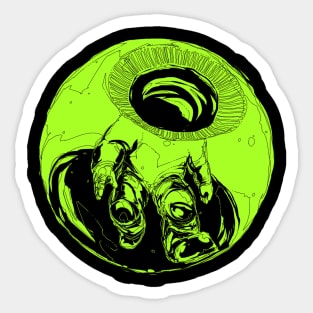 Illustration Green Planet Sticker